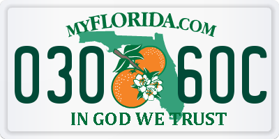 FL license plate 0306OC