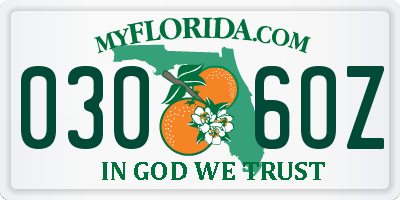 FL license plate 0306OZ