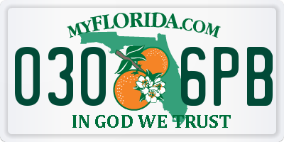 FL license plate 0306PB