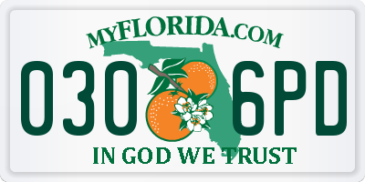 FL license plate 0306PD