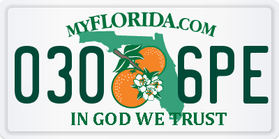 FL license plate 0306PE