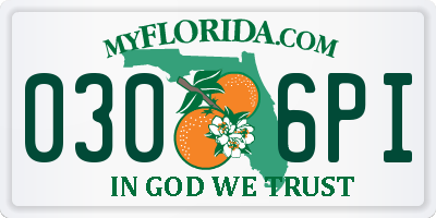 FL license plate 0306PI