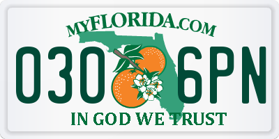 FL license plate 0306PN