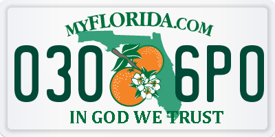 FL license plate 0306PO