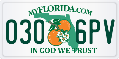 FL license plate 0306PV
