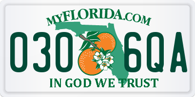 FL license plate 0306QA