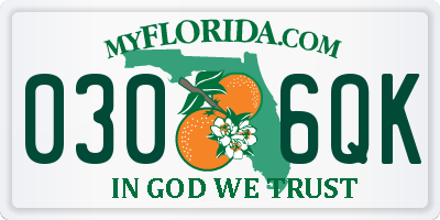 FL license plate 0306QK