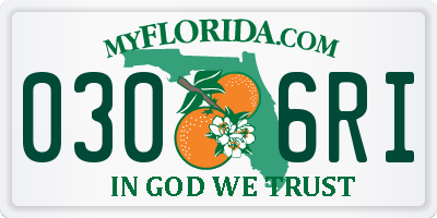 FL license plate 0306RI