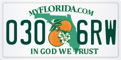 FL license plate 0306RW