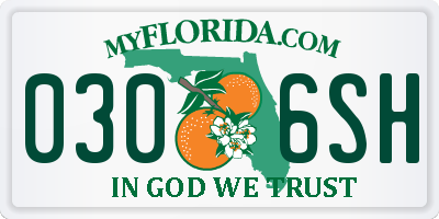 FL license plate 0306SH