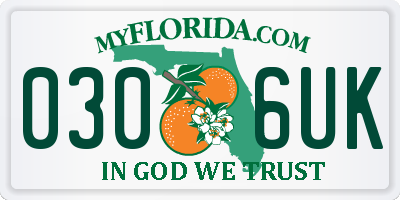 FL license plate 0306UK