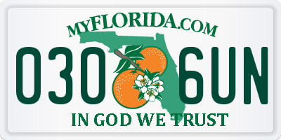 FL license plate 0306UN