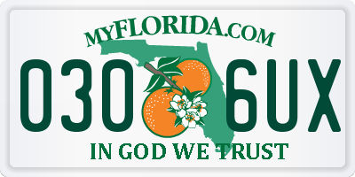FL license plate 0306UX