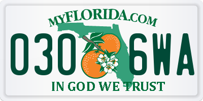 FL license plate 0306WA