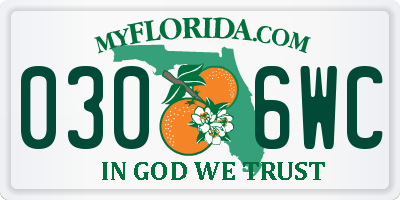 FL license plate 0306WC