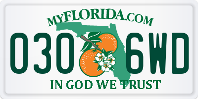 FL license plate 0306WD