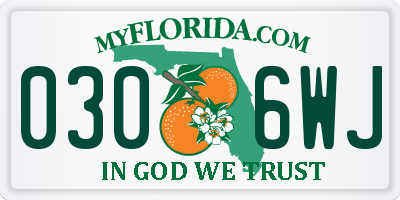 FL license plate 0306WJ