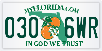 FL license plate 0306WR