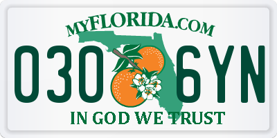 FL license plate 0306YN