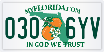 FL license plate 0306YV