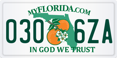 FL license plate 0306ZA
