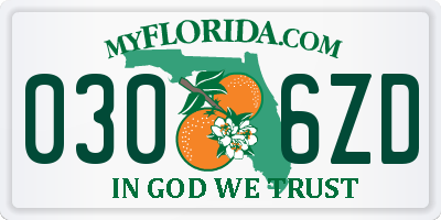 FL license plate 0306ZD