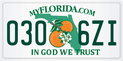 FL license plate 0306ZI