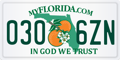 FL license plate 0306ZN