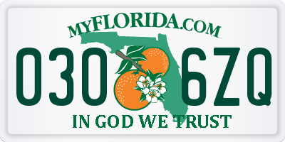 FL license plate 0306ZQ