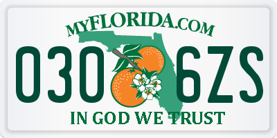 FL license plate 0306ZS