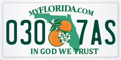 FL license plate 0307AS
