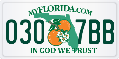 FL license plate 0307BB