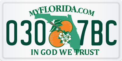 FL license plate 0307BC