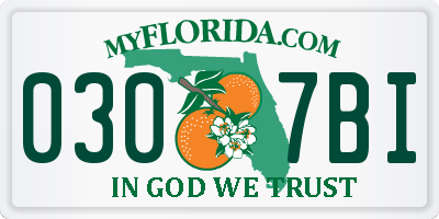 FL license plate 0307BI