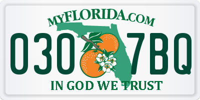 FL license plate 0307BQ