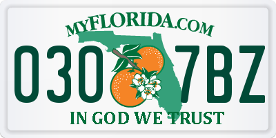 FL license plate 0307BZ