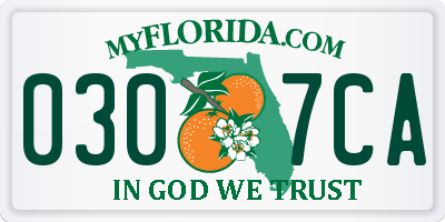 FL license plate 0307CA