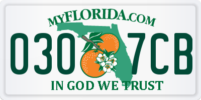 FL license plate 0307CB