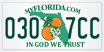 FL license plate 0307CC