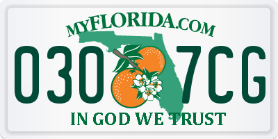 FL license plate 0307CG