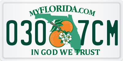 FL license plate 0307CM