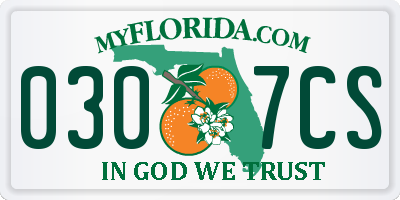 FL license plate 0307CS
