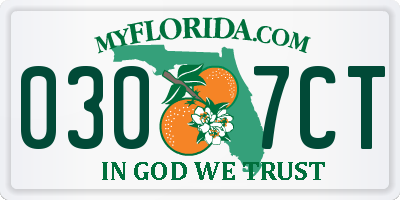 FL license plate 0307CT
