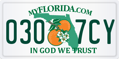 FL license plate 0307CY
