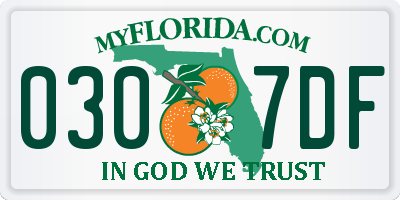 FL license plate 0307DF