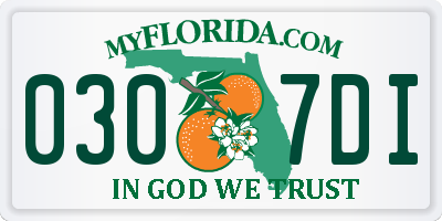 FL license plate 0307DI