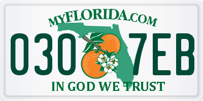 FL license plate 0307EB