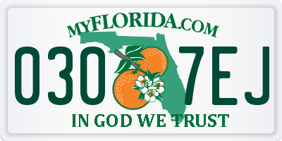 FL license plate 0307EJ