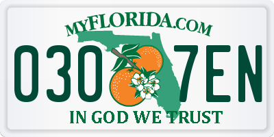 FL license plate 0307EN