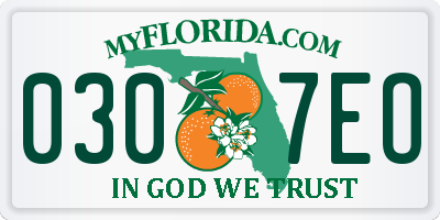 FL license plate 0307EO